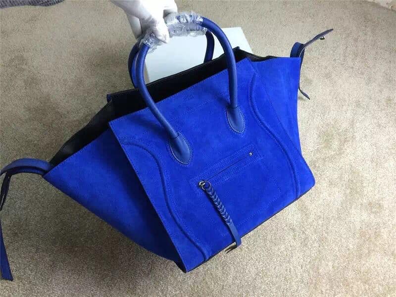 کیف چرم بزرگ آبی