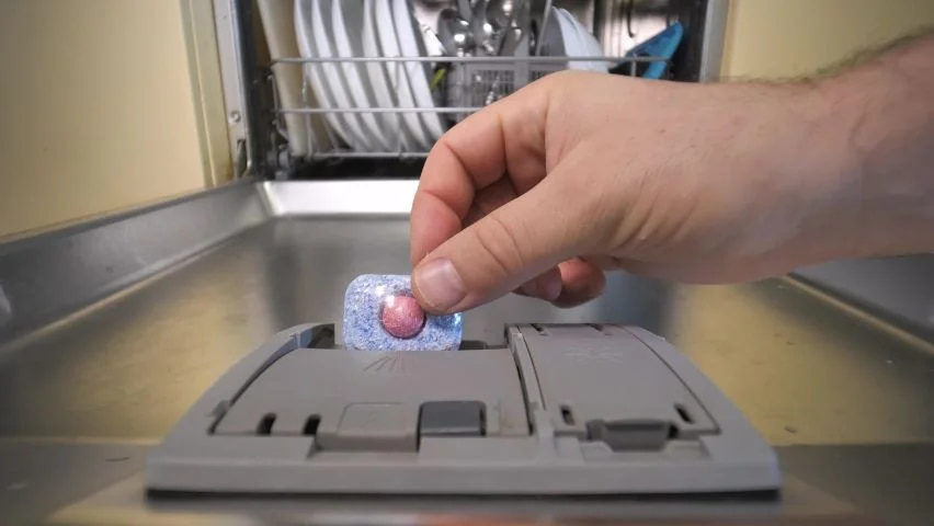 قرص ماشین ظرفشویی با پلاستیک