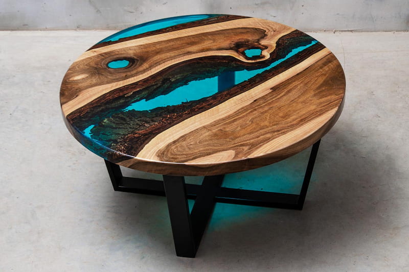 میز چوبی با رزین اپوکسی