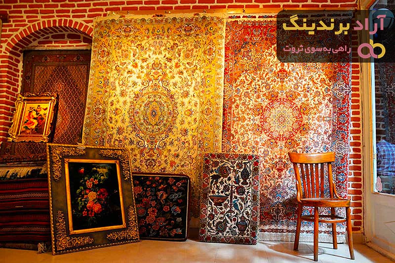 iranian silk carpet blue