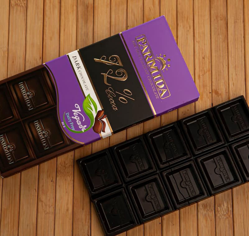 شکلات تلخ 72 درصد پارمیدا 