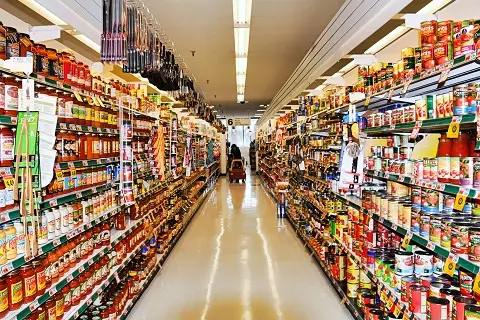 Achat de produits de supermarché